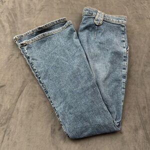 Allen by ABS Blue Flare Leg Jeans Womens 14W Medium Wash Patch Pocket Y2K Style